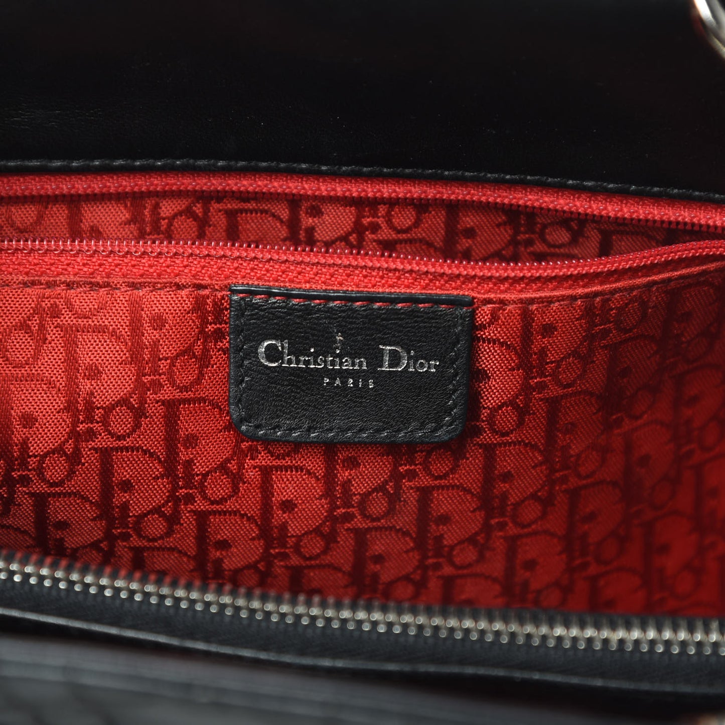 Lambskin Cannage Large Lady Dior Shopper Tote Black