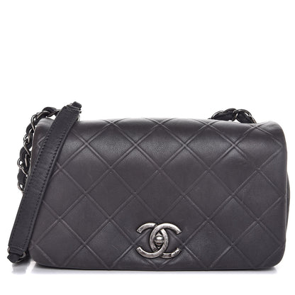 Chanel Calfskin Diamond Embossed New Chic Flap Grey 1 of 6