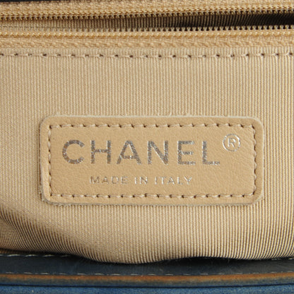 Chanel Faded Calfskin Quilted Large Boy Flap Blue 7 of 10