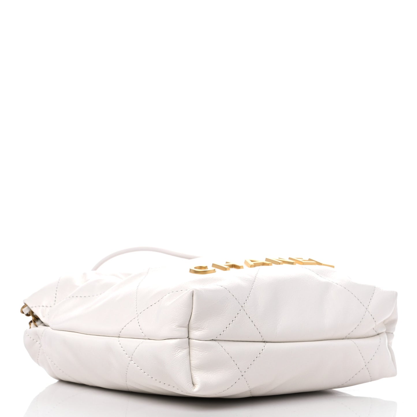 Shiny Calfskin Quilted Mini Chanel 22 White