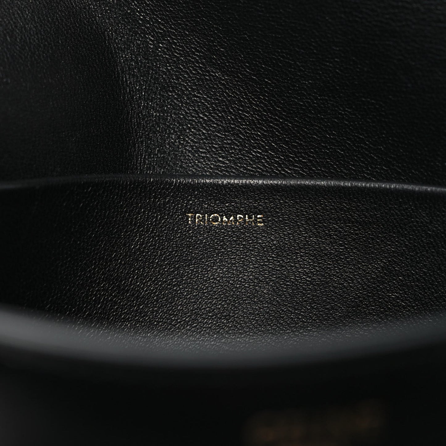 Shiny Calfskin Triomphe Shoulder Bag Black