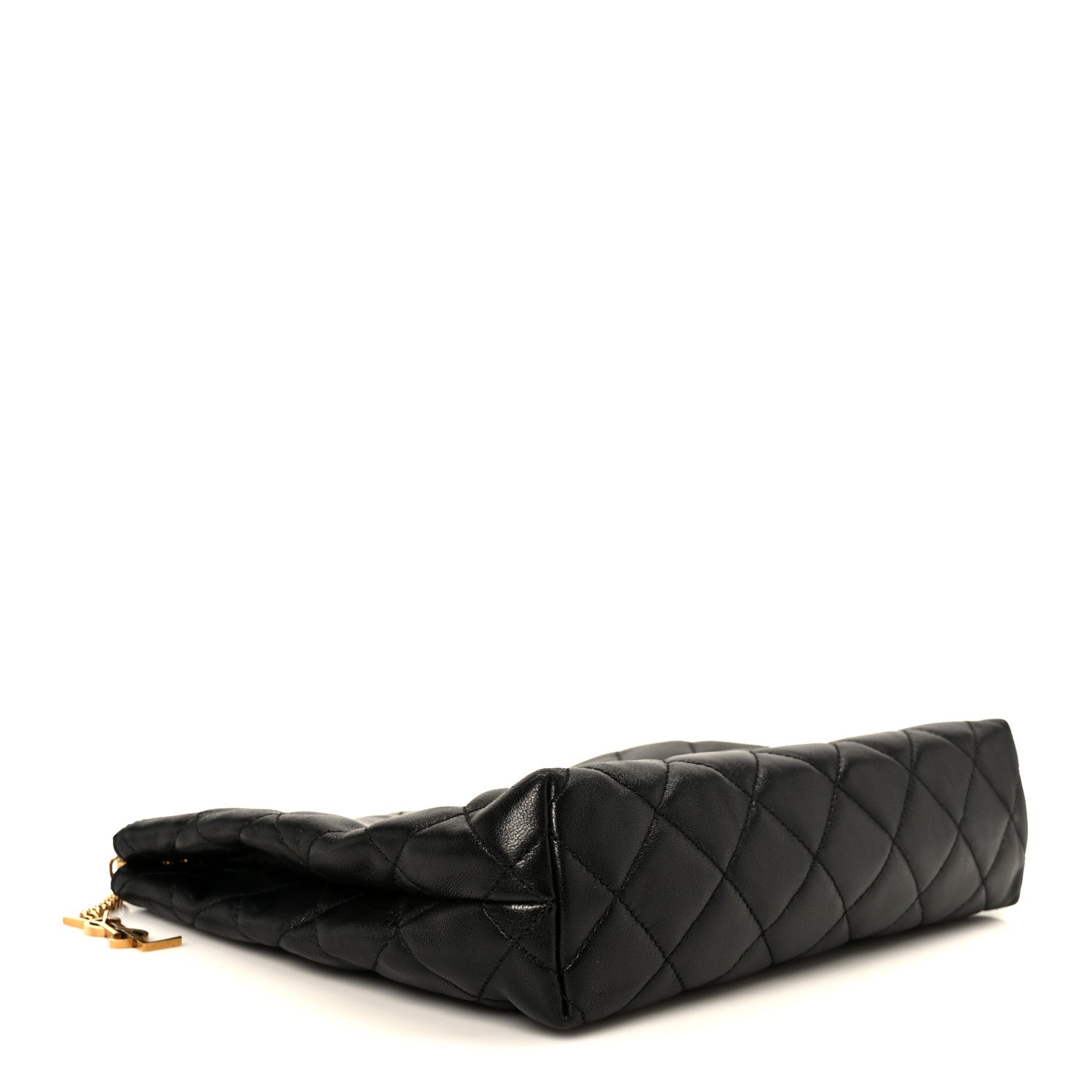 Saint Laurent Lambskin Quilted Cassandre Cosmetic Pouch Black 4 of 11