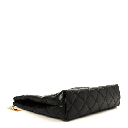 Saint Laurent Lambskin Quilted Cassandre Cosmetic Pouch Black 4 of 11
