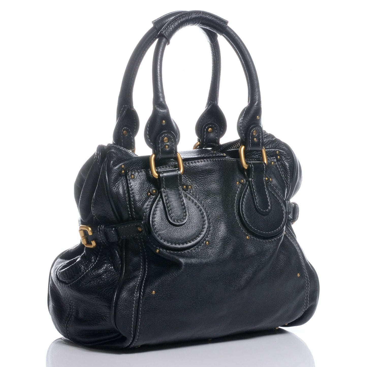 Leather Paddington Tote Black