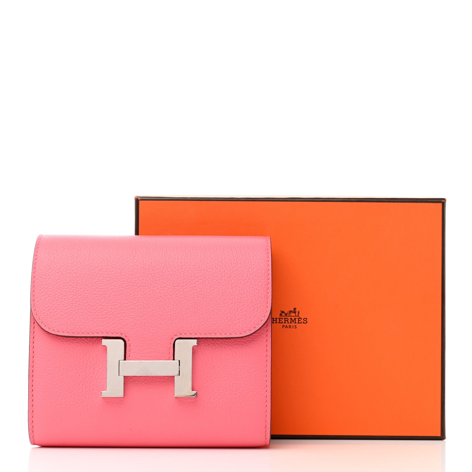 Hermes Evercolor Constance Compact Passant Wallet Rose Azalee 10 of 10