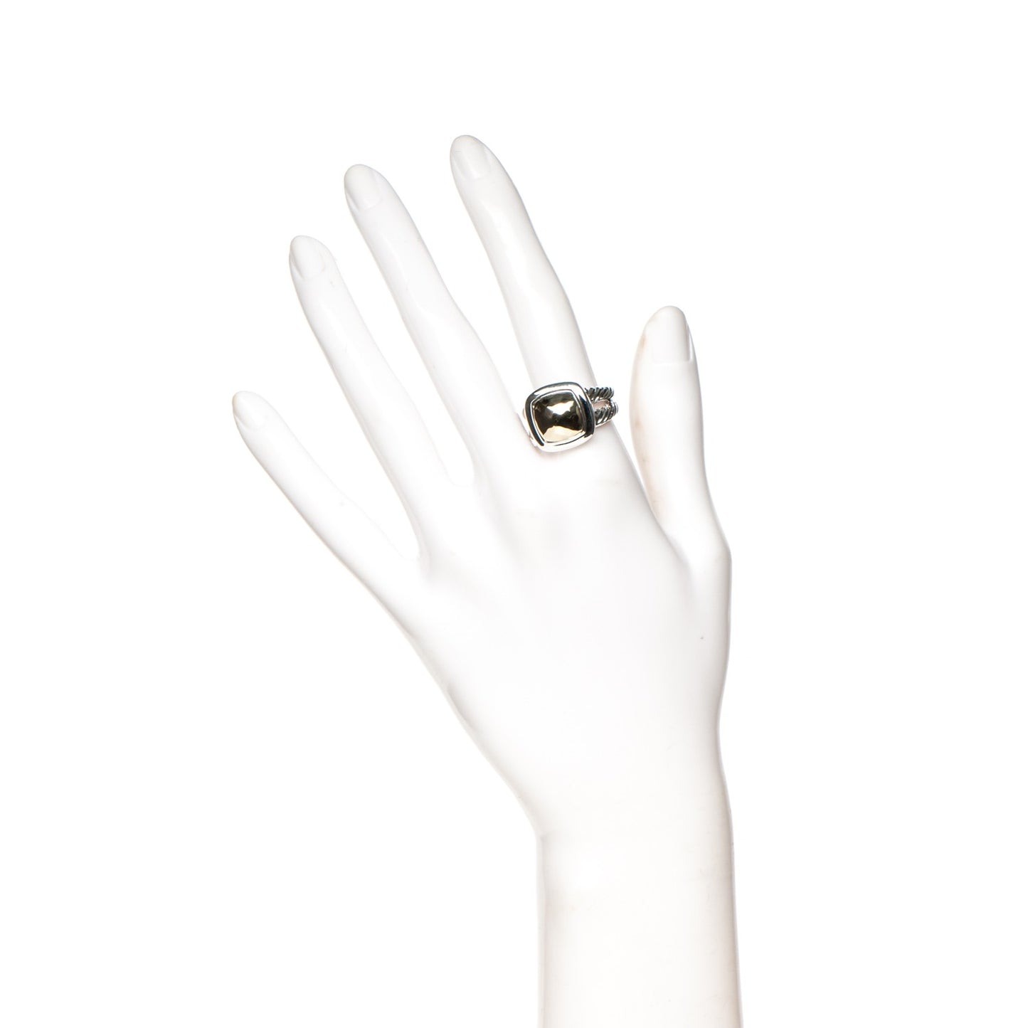 Sterling Silver 18K Yellow Gold 11mm Albion Dome Ring 58 8.5