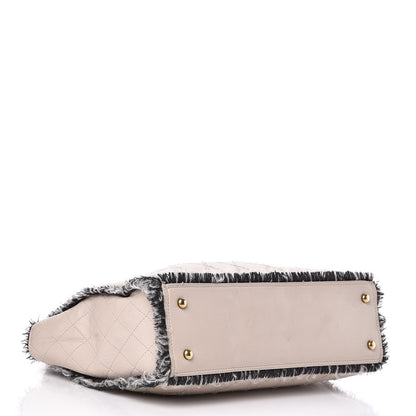 Chanel Tweed Calfskin Tweedy Shopping Tote Beige 4 of 12