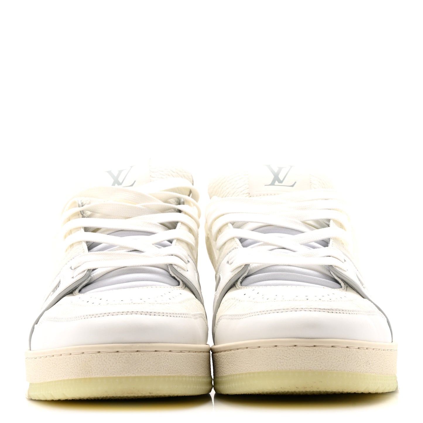 Calfskin Mens LV Trainer Sneakers 8.5 White