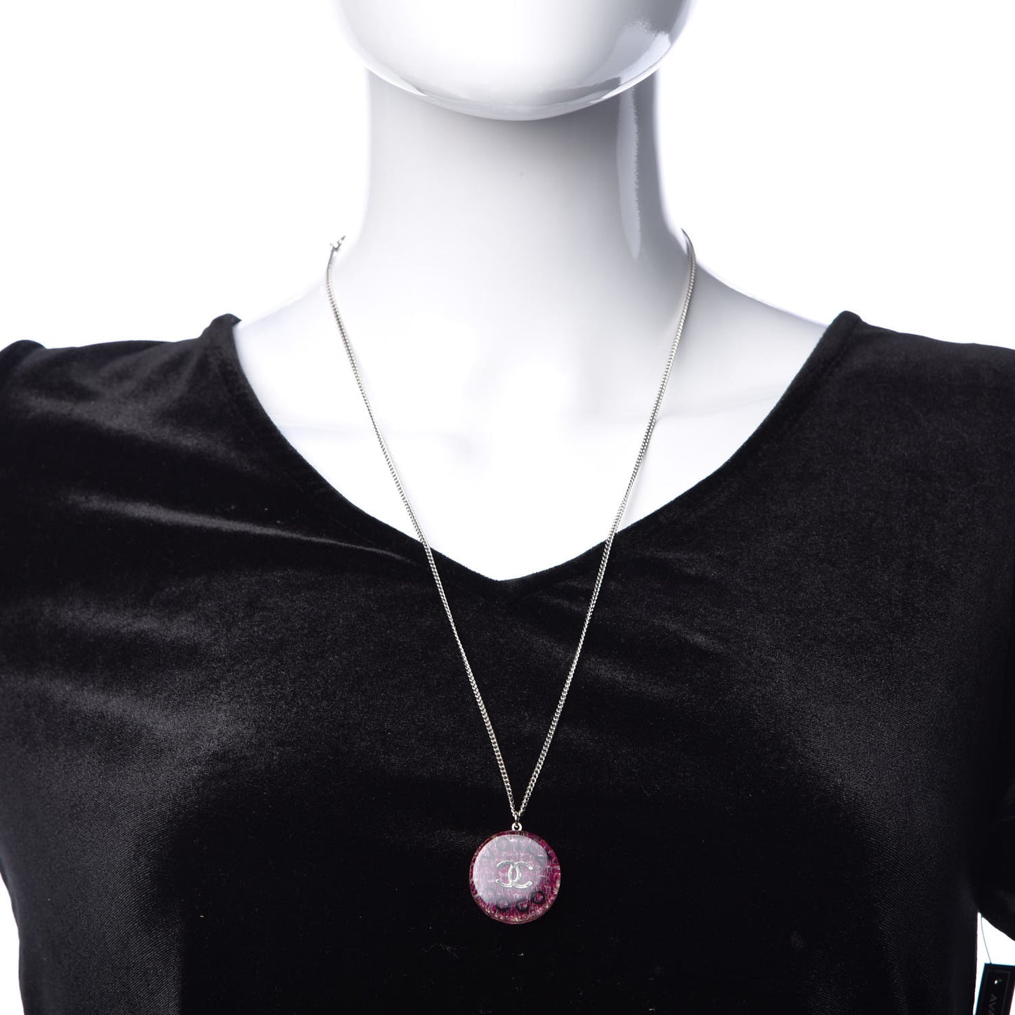 Resin Tweed Votez Coco CC Necklace