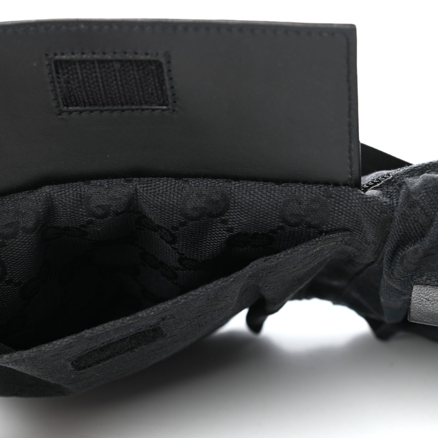 GG Monogram Double Pocket Belt Bag Black