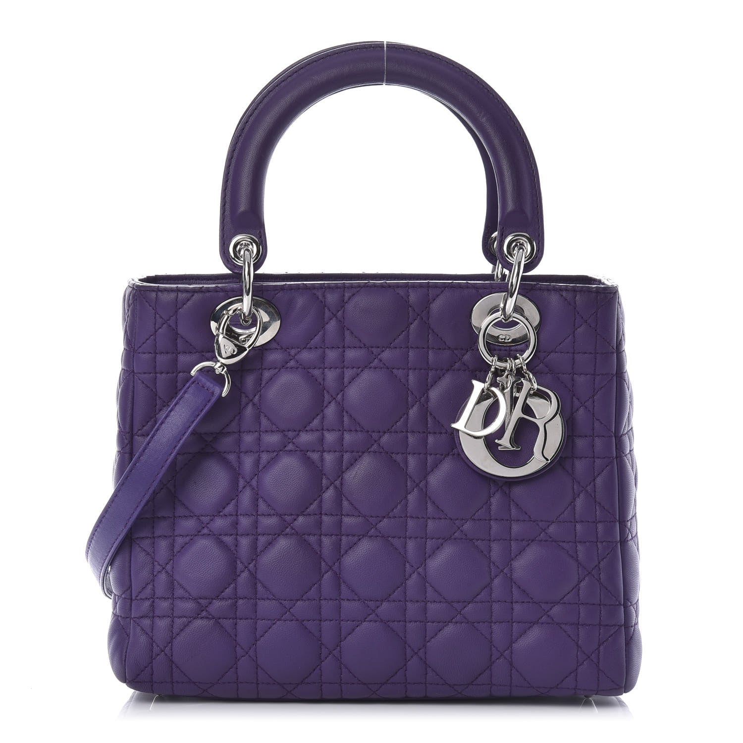 Christian Dior Lambskin Cannage Medium Lady Dior Purple 1 of 11