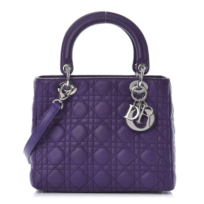 Christian Dior Lambskin Cannage Medium Lady Dior Purple 1 of 11