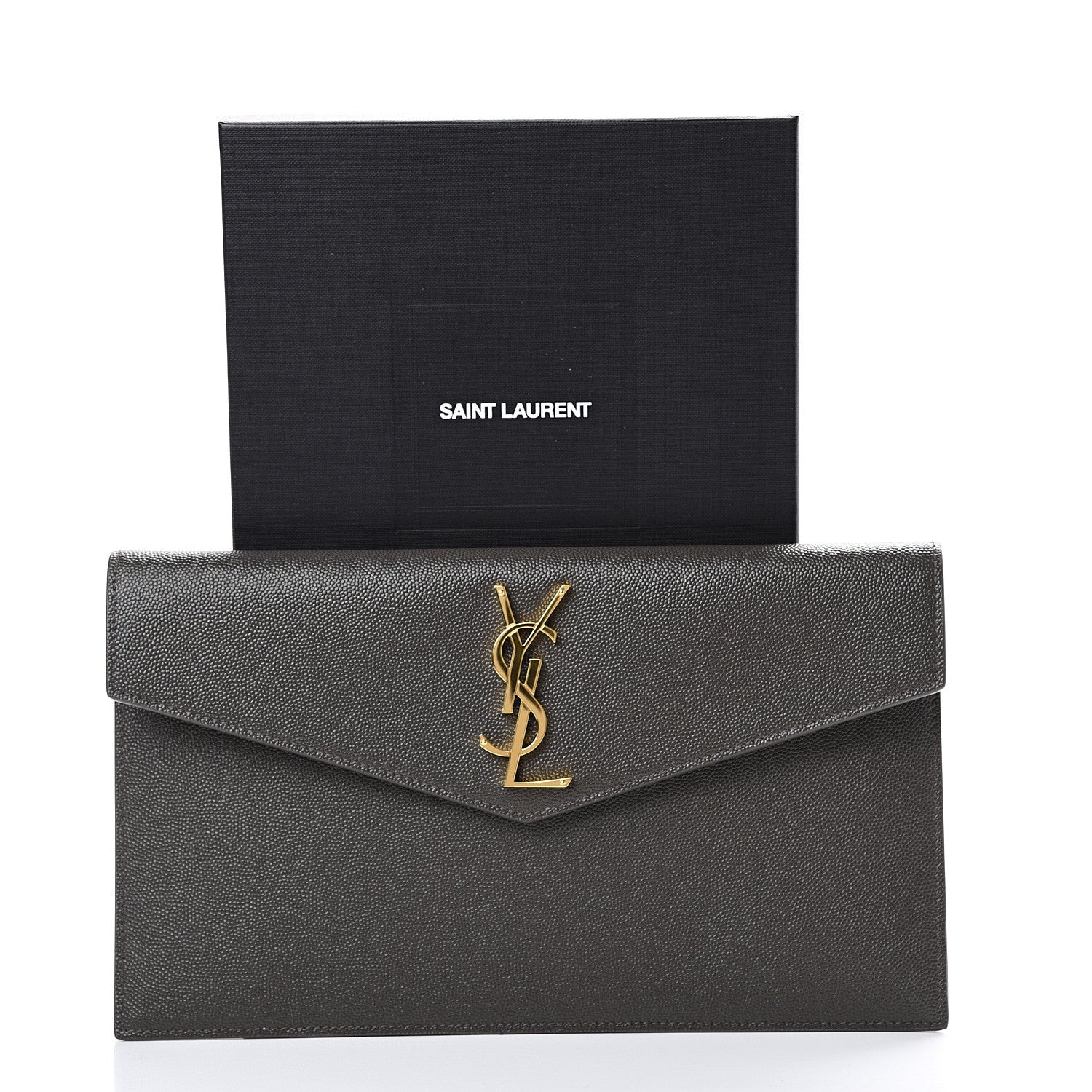 Saint Laurent Grain De Poudre Uptown Pouch Pebble 7 of 7