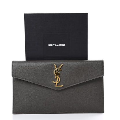 Saint Laurent Grain De Poudre Uptown Pouch Pebble 7 of 7
