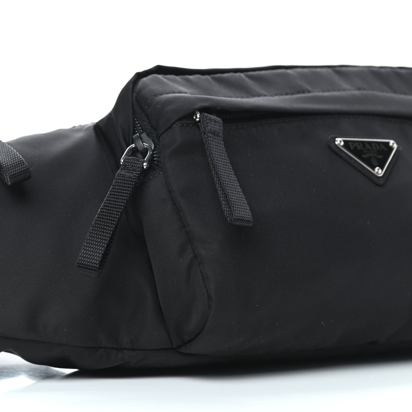 Tessuto Nylon Double Pocket Belt Bag Black