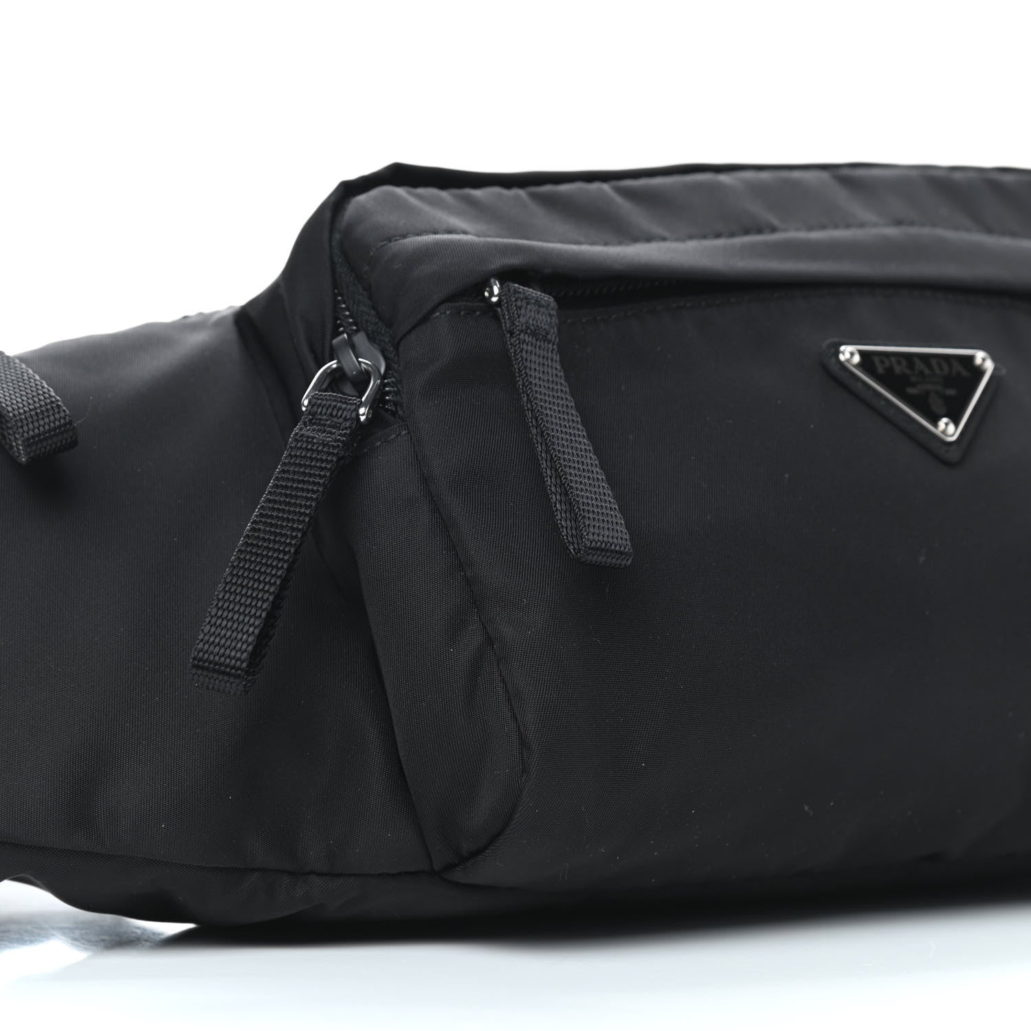 Prada Tessuto Nylon Double Pocket Belt Bag Black 6 of 7