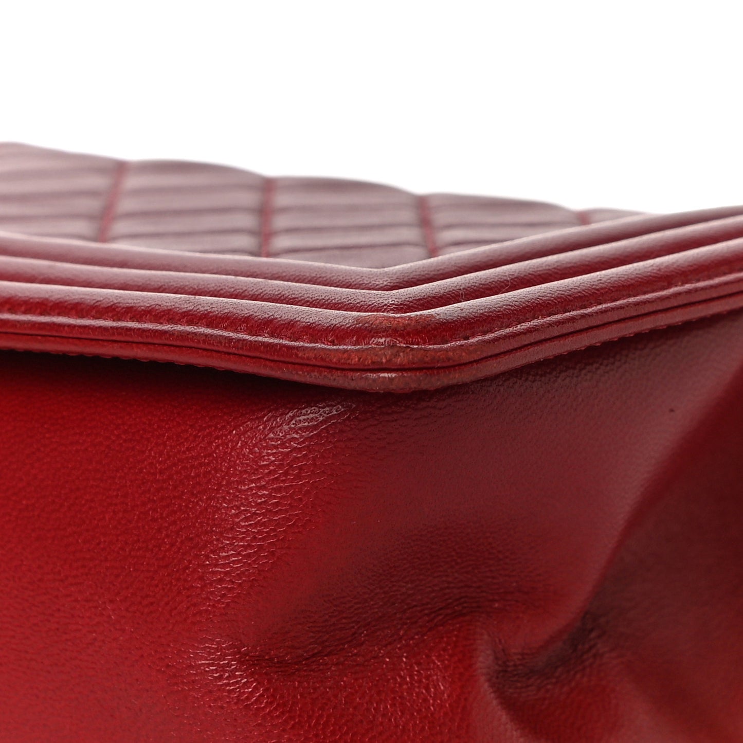 Calfskin Quilted Medium Boy Flap Red