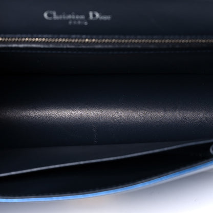 Christian Dior Metallic Patent Micro-Cannage Medium Diorama Flap Bag Blue 14 of 18