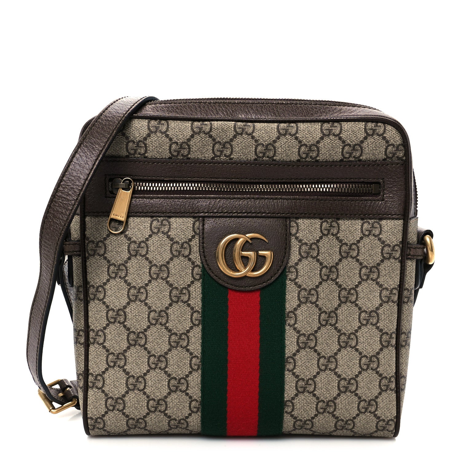 Gucci GG Supreme Monogram Web Small Ophidia Messenger Bag Brown 1 of 21