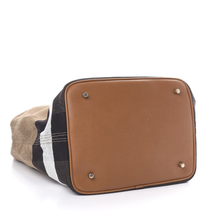 Burberry Canvas Mega Check Medium Ashby Hobo Saddle Brown 5 of 12