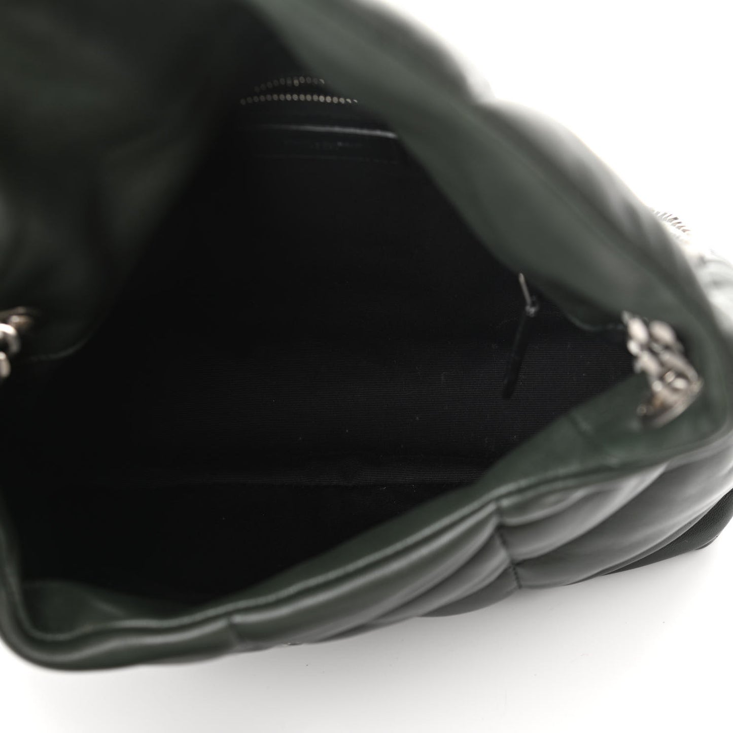 Lambskin Quilted Small Loulou Puffer Monogram Chain Satchel Concrete