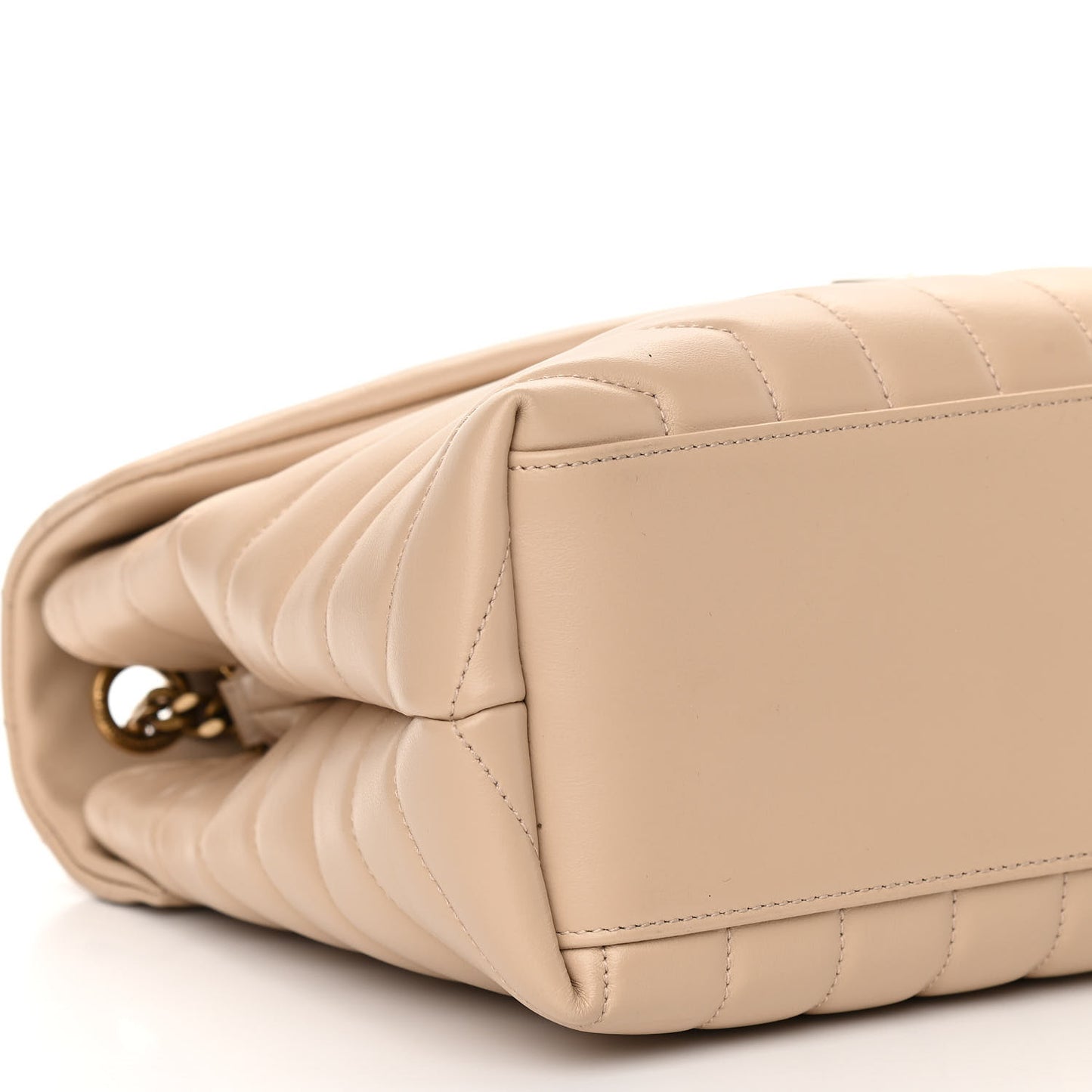 Calfskin Y Quilted Monogram Medium Loulou Chain Satchel Nude Power