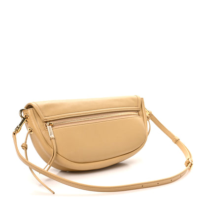 Celine Shiny Lambskin Soft Triomphe Little Half Moon Bag Sandcastle 2 of 8