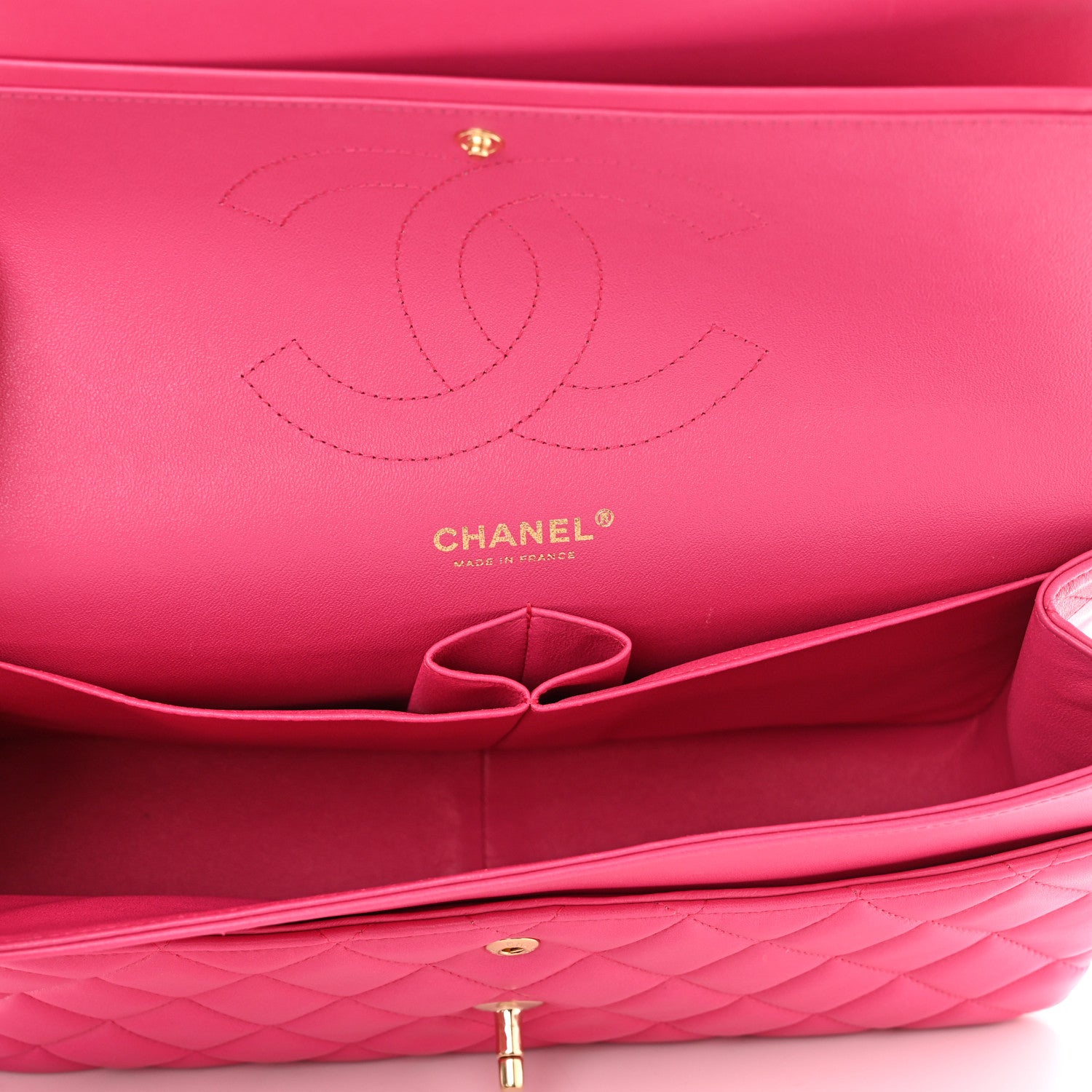 Chanel Lambskin Quilted Jumbo Double Flap Dark Pink 5 of 12