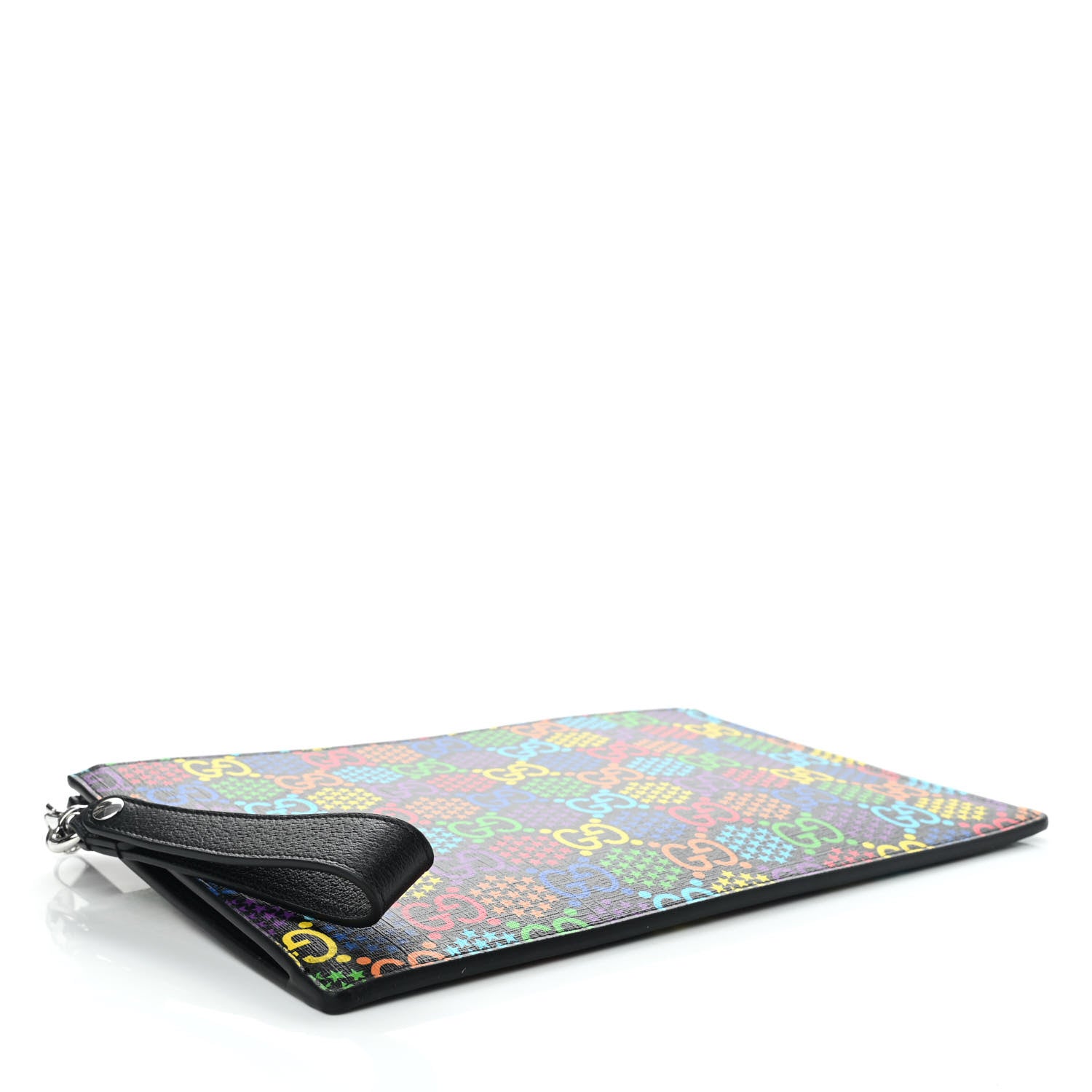 Gucci GG Supreme Monogram Psychedelic Zip Wristlet Pouch Black Multicolor 3 of 6