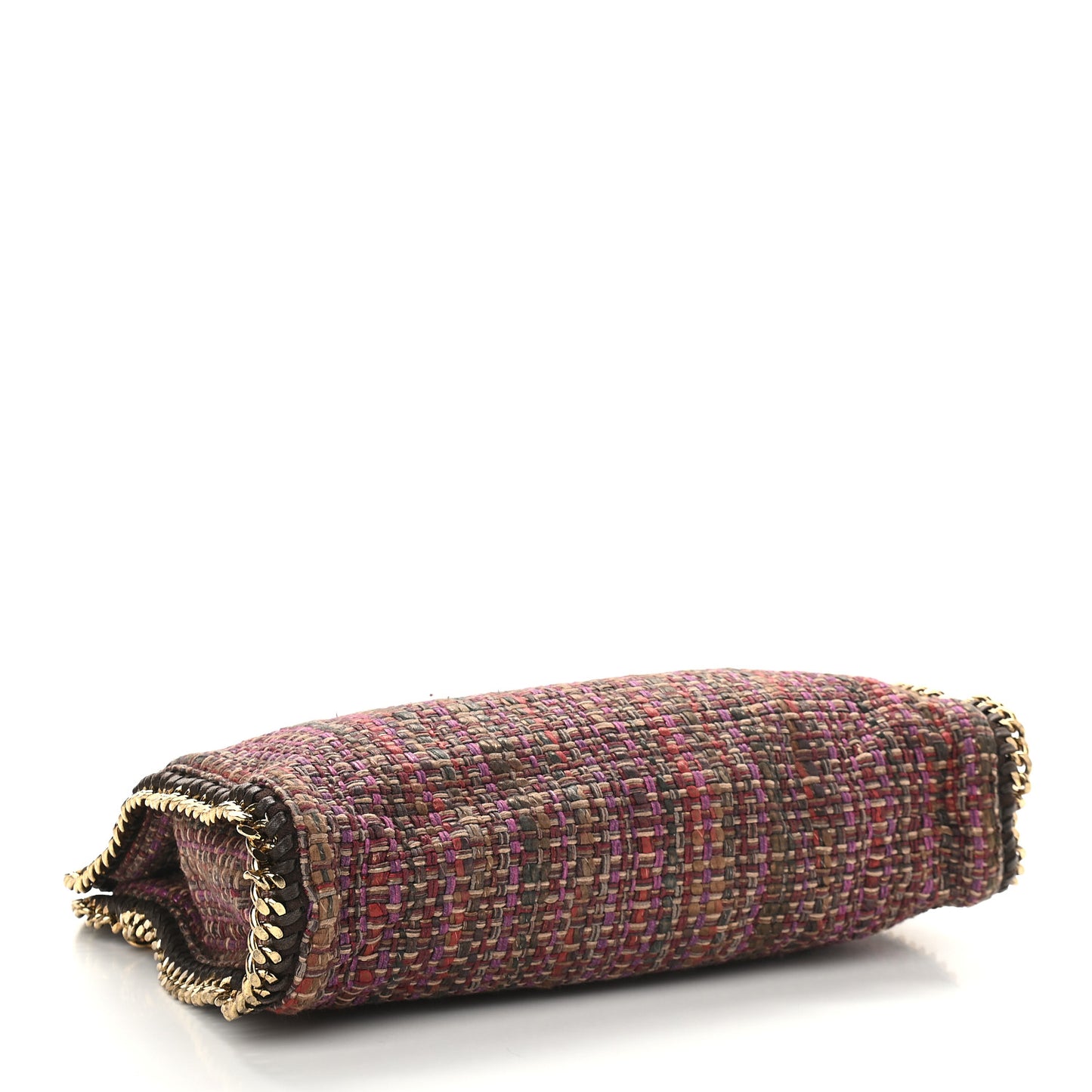 Metallic Woven Boucle Fold Over Falabella Tote Multicolor