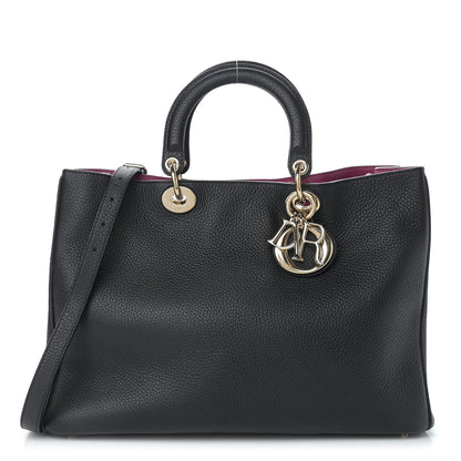 Christian Dior Bullcalf Large Diorissimo Tote Black Rose Indien 3 of 14