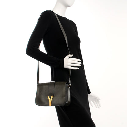 Saint Laurent Patent Calfskin Classic Y Satchel Olive 2 of 7