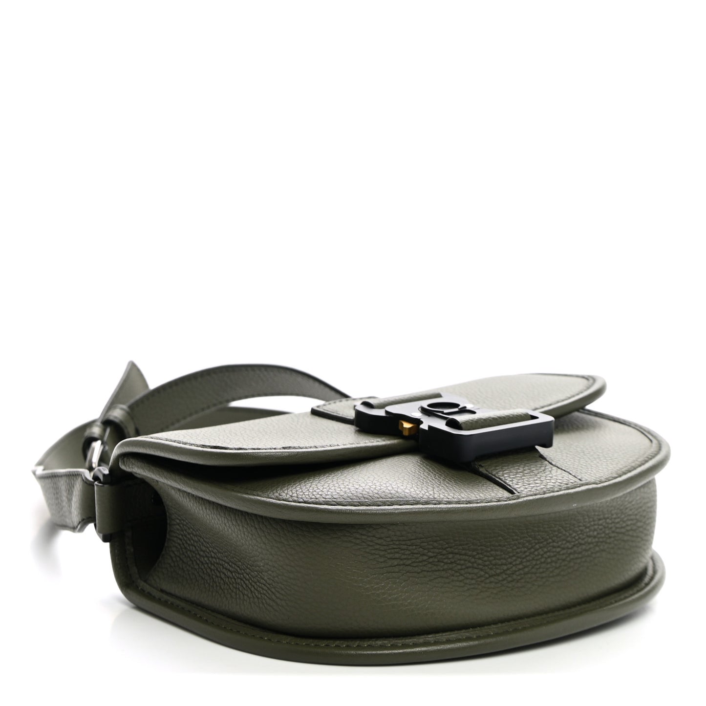 Grained Calfskin Mini Gallop Bag With Strap Green