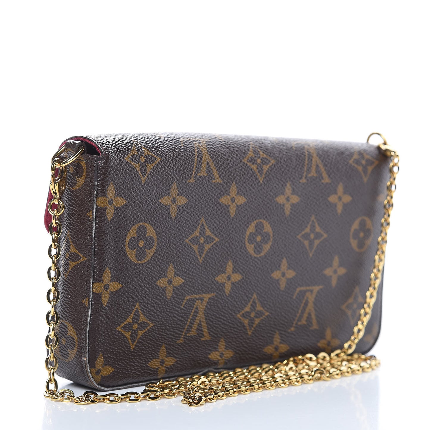 Monogram Pochette Felicie Chain Wallet Fuchsia