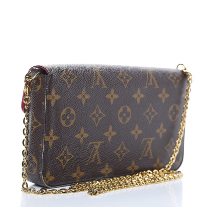 Louis Vuitton Monogram Pochette Felicie Chain Wallet Fuchsia 3 of 17