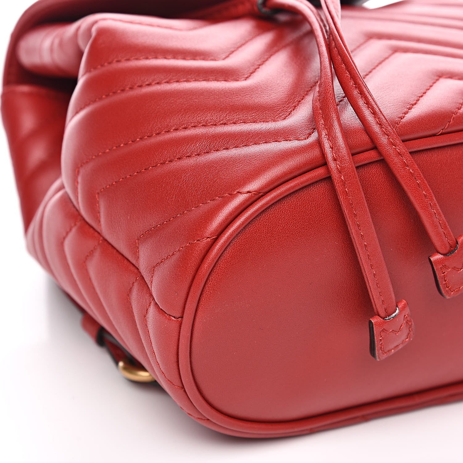 Gucci Calfskin Matelasse GG Marmont Flap Backpack Hibiscus Red 8 of 9