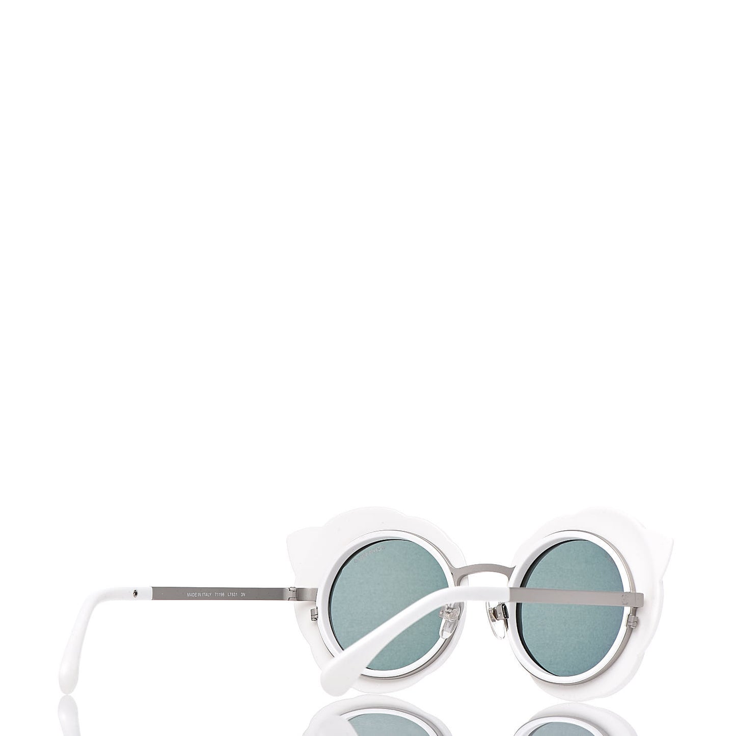 Round Camellia Sunglasses 71198 White