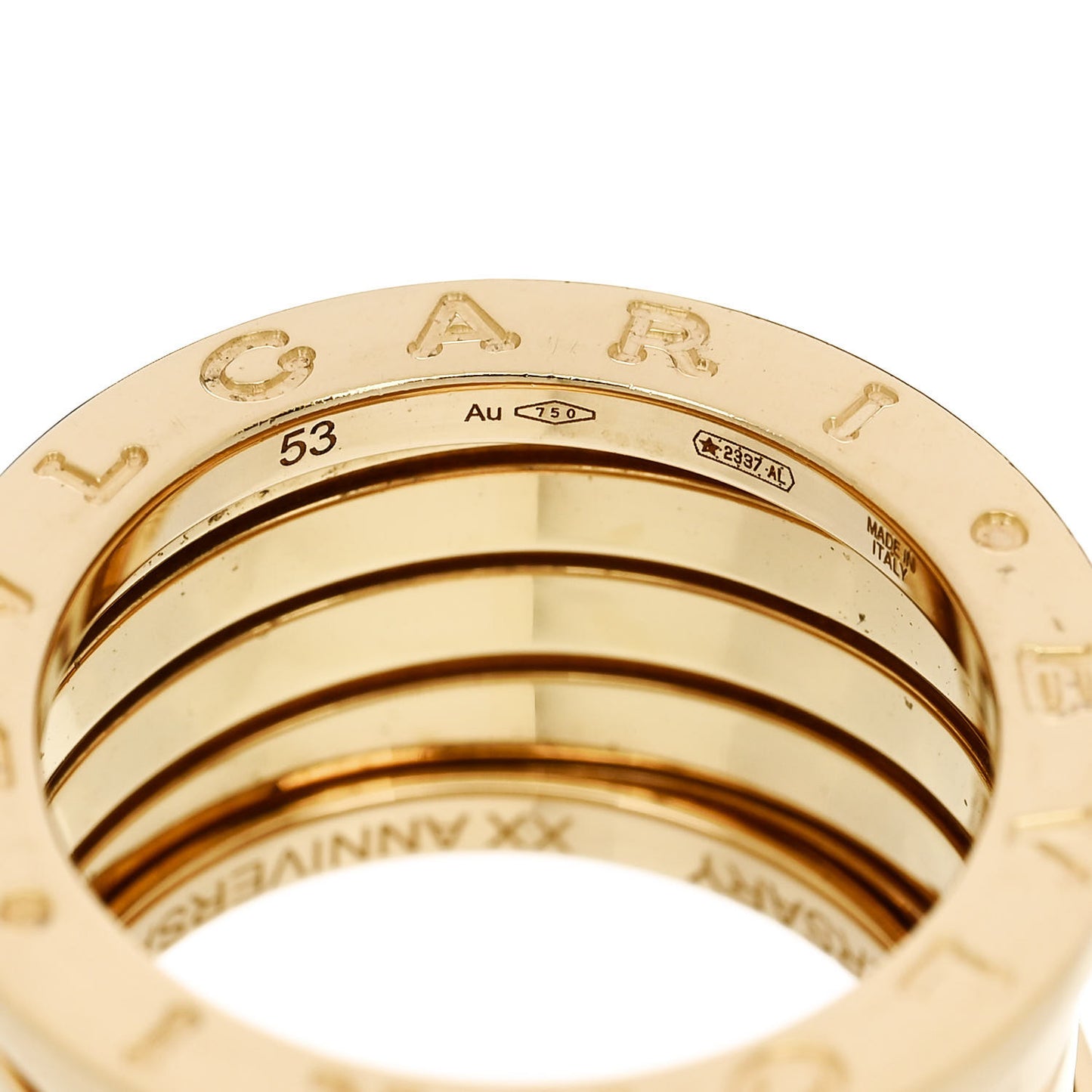 18K Yellow Gold B.Zero1 Five-Band Anniversary Ring 53 6.25