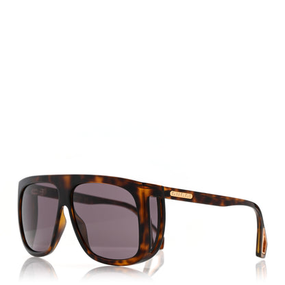 Gucci Acetate Shield Sunglasses GG0467S Havana 1 of 8