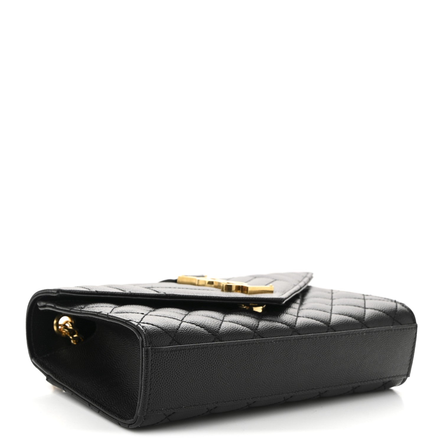 Saint Laurent Grain De Poudre Textured Mixed Matelasse Triquilt Small Monogram Satchel Black 4 of 10