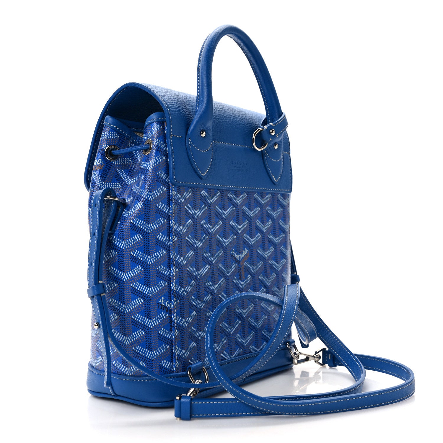 Goyard Goyardine Calfskin Mini Alpin Backpack Sky Blue 3 of 12