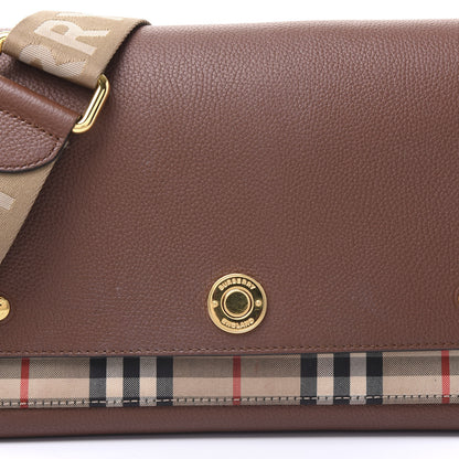 Burberry Calfskin Vintage Check Note Crossbody Bag Tan 13 of 13