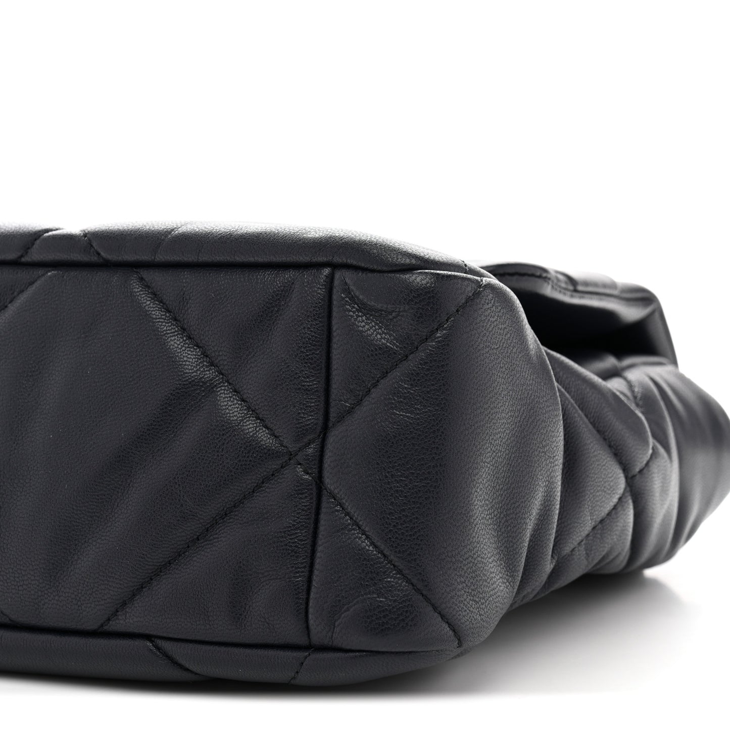 Goatskin Quilted Large Chanel 19 Flap Navy Blue