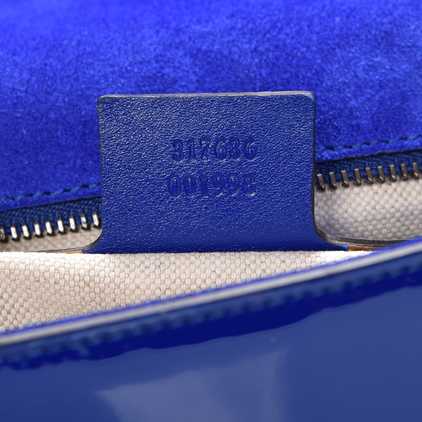 Patent Large Bright Bit Shoulder Bag Deep Zaffiro