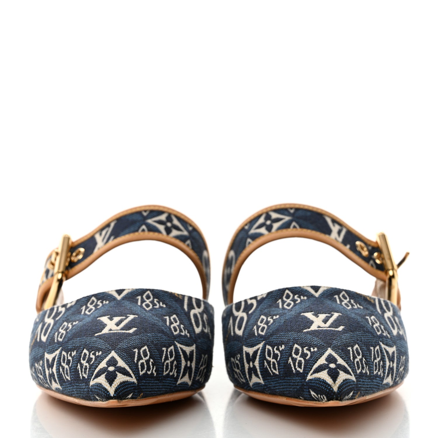 Louis Vuitton Jacquard Since 1854 Sofia Flat Mules 40 Blue 2 of 10