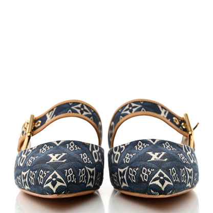 Louis Vuitton Jacquard Since 1854 Sofia Flat Mules 40 Blue 2 of 10