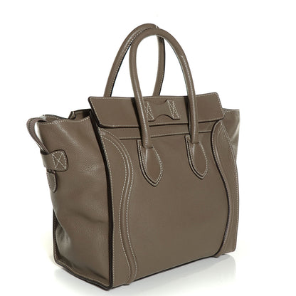 Celine Drummed Calfskin Mini Luggage Souris 8 of 8