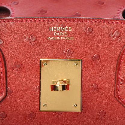 Hermes Ostrich Birkin 30 Rouge Vif 12 of 30