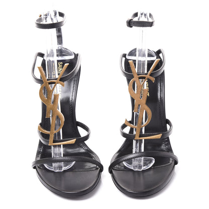 Saint Laurent Calfskin Cassandra 110 Sandals 37 Black 3 of 9