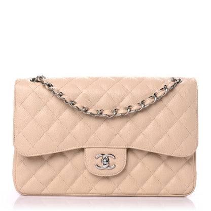 Chanel Caviar Quilted Jumbo Double Flap Beige Clair 1 of 12